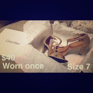 Calvin Klein T-Strap heels.